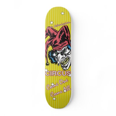 Evil Clown Custom Skate Board by OnusDesigns