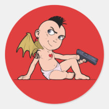 Evil Cupid Red Sticker