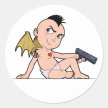 Evil Cupid White Sticker