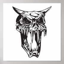 evil demon skull poster