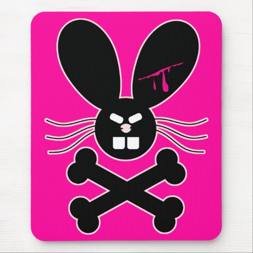 Evil Emo Bunny Crossbones Mouse Mat