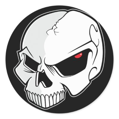 Evil Eye Skull Round Stickers by SkullShock