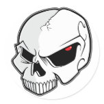 Evil Eye Skull Round Sticker