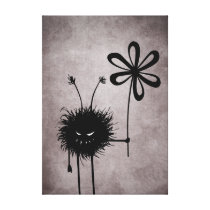 Evil Flower Bug Vintage Canvas Print