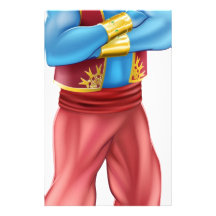 Evil genie standing stationery paper