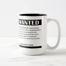 Evil Genius Wanted Ad Coffee Mug