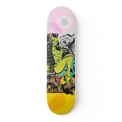 Evil Green Skate Deck by 40ozcomics