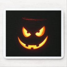 Evil grinning Halloween Pumpkin Face Mousepad