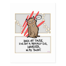 Evil Hamster! Vertical Postcard