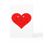 Evil Heart Face Greeting Cards