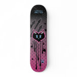 Evil Heart, Skulls, Pitchforks Skateboard (Pink)