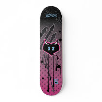 Evil Heart, Skulls, Pitchforks Skateboard (Pink) skateboards