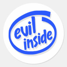 Evil inside round stickers