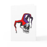 evil jester clown skull card