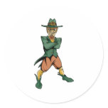 Evil Leprechaun Round Stickers