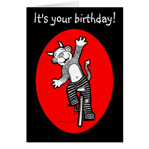 Evil Monkey It's Your Birthday Shenanigans Card