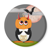 Evil Penguin Halloween Fridge Magnet