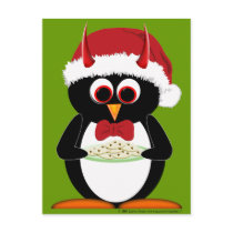 Evil Penguin Holiday Postcard