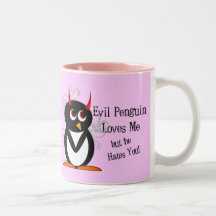 Evil Penguin in Love Mug