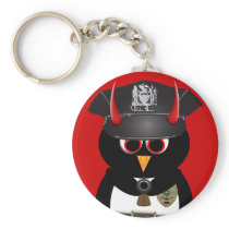 Evil Penguin Police Key Chains