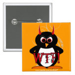Evil Penguin WTF Button Bling