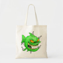 evil pierced monsterfish canvas bag