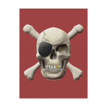 Evil Pirate Skull & Crossbones Post Card