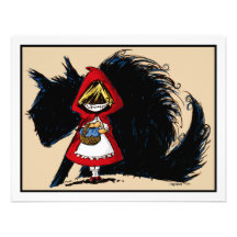 Evil Red Riding Hood Personalized Invitations