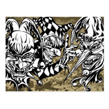 Evil, Scary Clowns Postcard