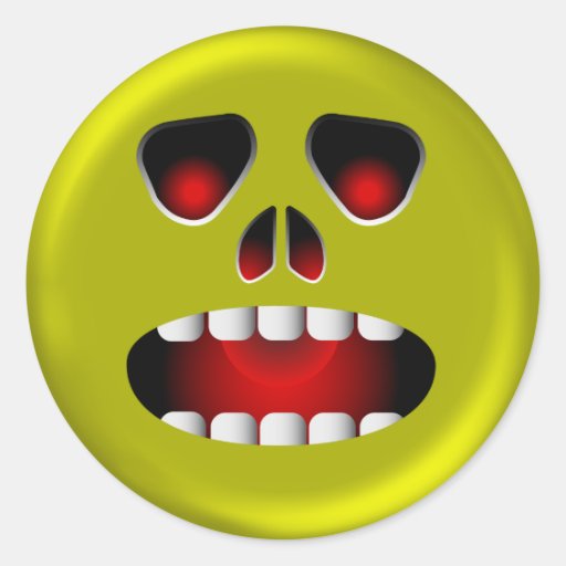 Evil Scary Face Round Sticker