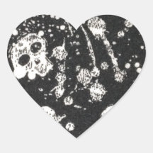 Evil -skulls and guitars in black stickers