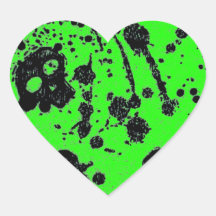 Evil - skulls and guitars in green stickers