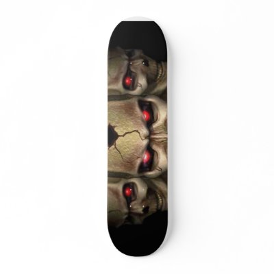 Evil Skulls Custom Skate Board by rocklee108