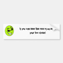 Evil smiley bumper sticker.