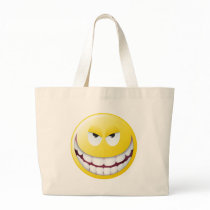 Evil Smiley Face Canvas Bags