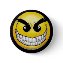 Evil smiley face pin