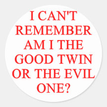 evil twin joke sticker
