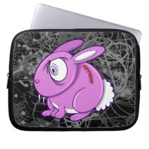 Evil Zombie Easter Bunny Overload Electronics 10in Laptop Computer Sleeves