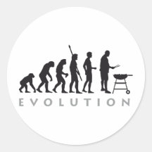 evolution barbecue runder sticker