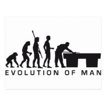 evolution billard postkarte