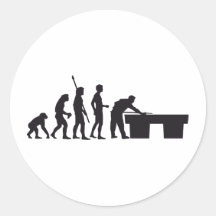 evolution billard runde sticker
