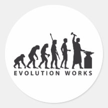evolution blacksmith runder aufkleber
