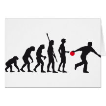 evolution bowling grußkarte