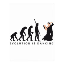 evolution dancing couple postkarte
