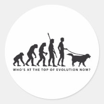 evolution dog runde aufkleber