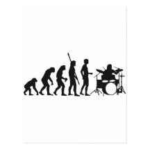 evolution drummer postkarte