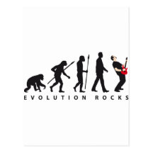 évolution e-guitar jouer du rock carte postale