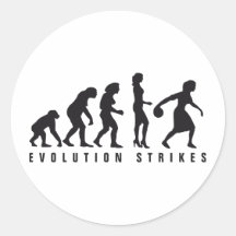 evolution female bowling runde aufkleber