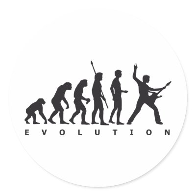 evolution guitar runder sticker by Axel_67