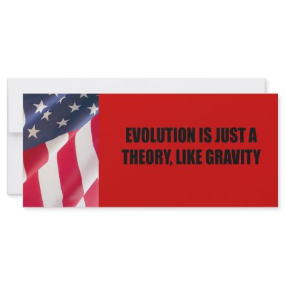 Evolution is just a theory like gravity custom rack card by AntiRepublican